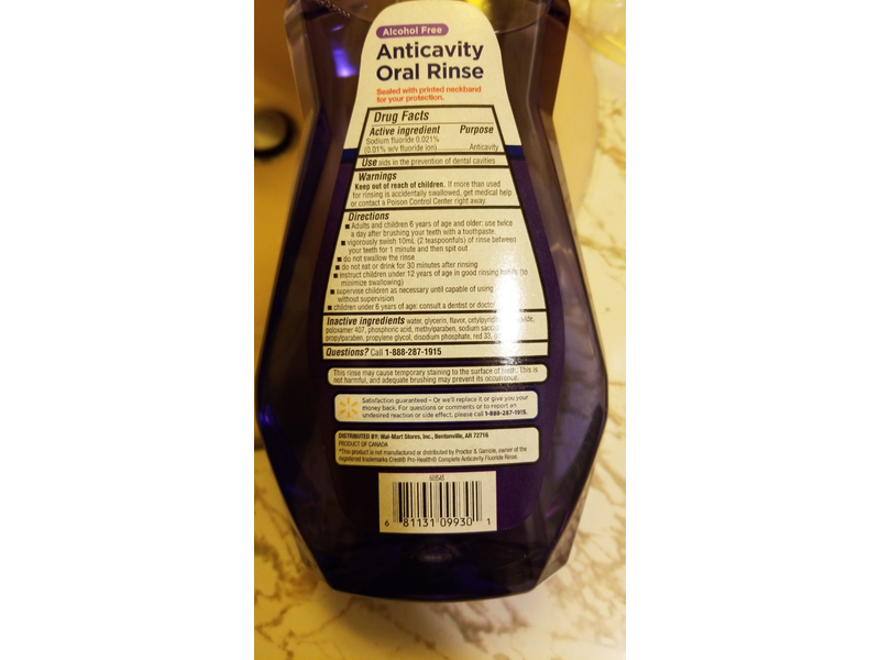 Equate Anticavity Oral Rinse, Refreshing Mint, 33.8 fl oz/1 L