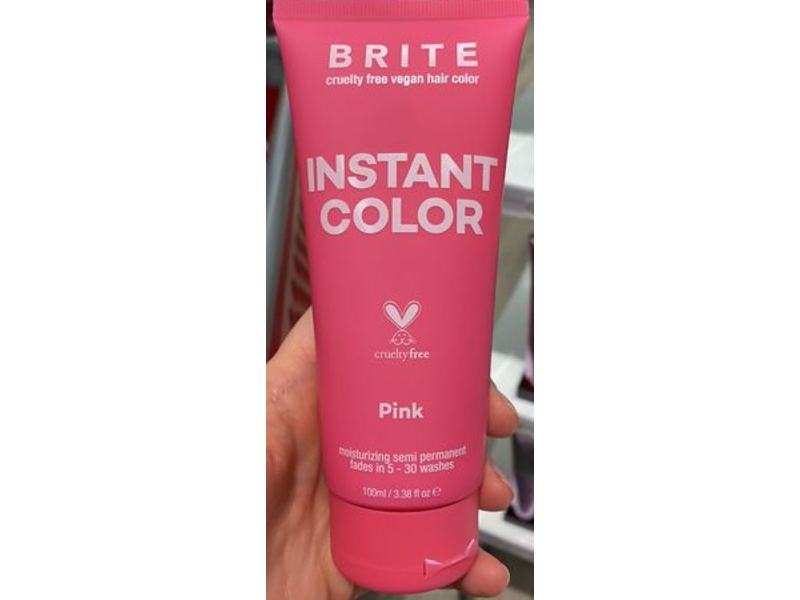 Brite Instant Color Moisturizing Semi Permanent Hair Color, Pink, 3.38 fl oz/100 mL
