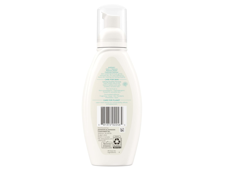 Aveeno Redness Relief Foaming Cleanser, Calm + Restore, 6.0 fl oz/180 mL