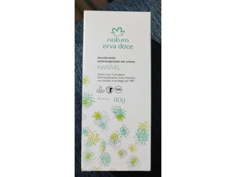 Natura Erva Doce Deodorant Antiperspirants Em Cream, Invisivel, 80 g