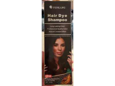 Fenkang Hair Dye Long Lasting Color Shampoo, Natural Black, 500 mL