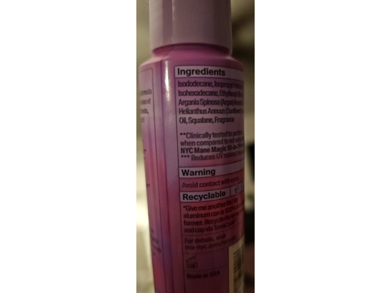 Eva Nyc Mane Magic 10 - In - 1 Primer, Argan Oil + Sunflower Seed Oil, 2 fl oz/60 mL