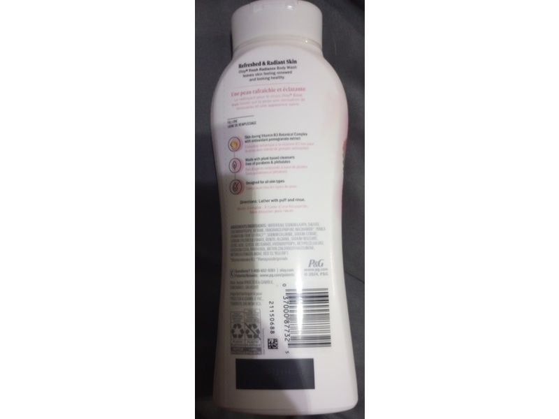 Olay Fresh Radiance Body Wash, Strawberry & Mint, 12.3 fl oz/364 mL