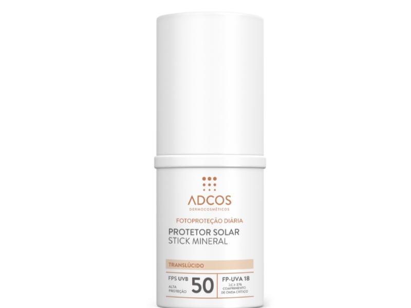 Adcos Protetor Solar Stick Mineral, SPS 50, Translucent, 17 g