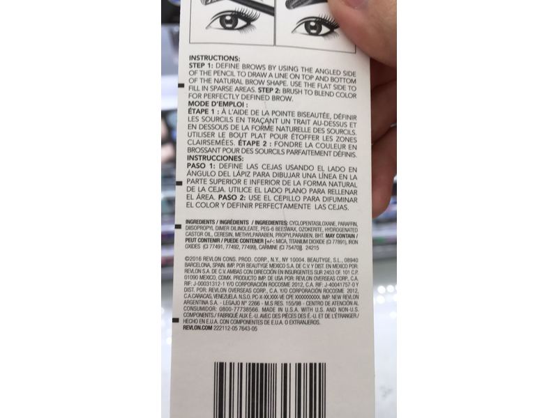 Revlon ColorStay Waterproof Brow Pencil, 225 Soft Black, 0.012 oz/0.35 g