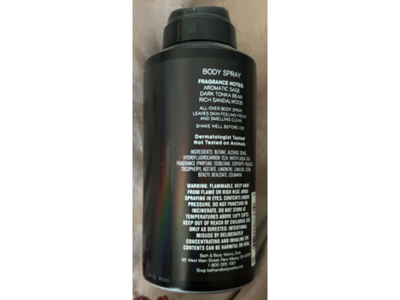 Bath & Body Works Body Spray, Black Tie, 3.7 oz/104 g