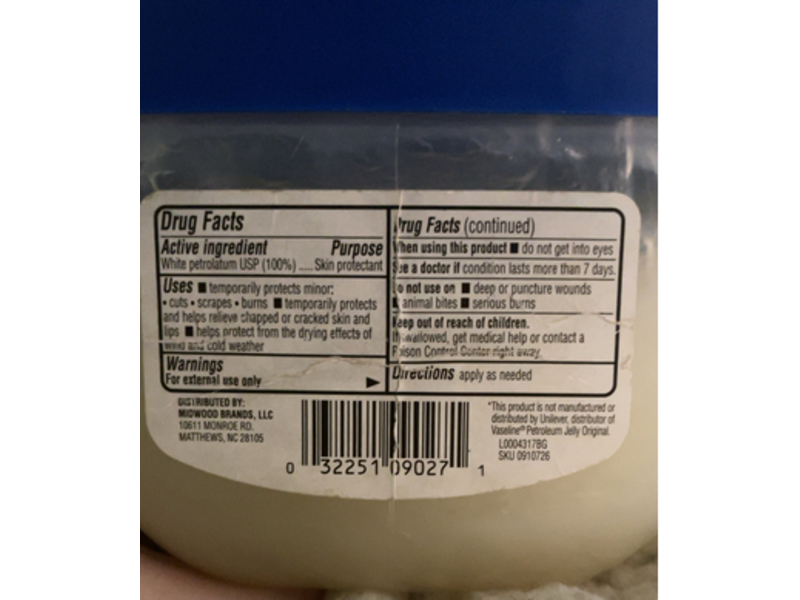Family Wellness Petroleum Jelly, White Petrolatum, 13 oz/368 g