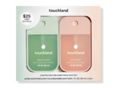 Touchland Ultra Soothing & Reviatlizing Hand Sanitizer, Gentle Mist + Glow Mist, 1 fl oz/30 mL, 2 Count