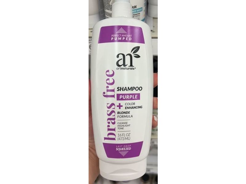 artnaturals Purple Shampoo, Color Enhancing + Blonde Formula, Brass Free, 16 fl oz/473 mL
