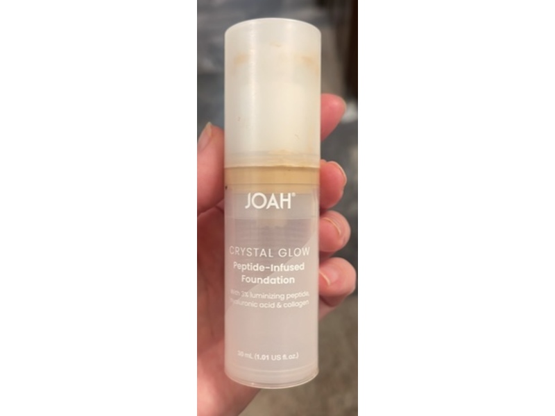 Joah Crystal Glow Peptide-Infused Foundation, Light Warm Undertones, 1.01 fl oz/30 mL