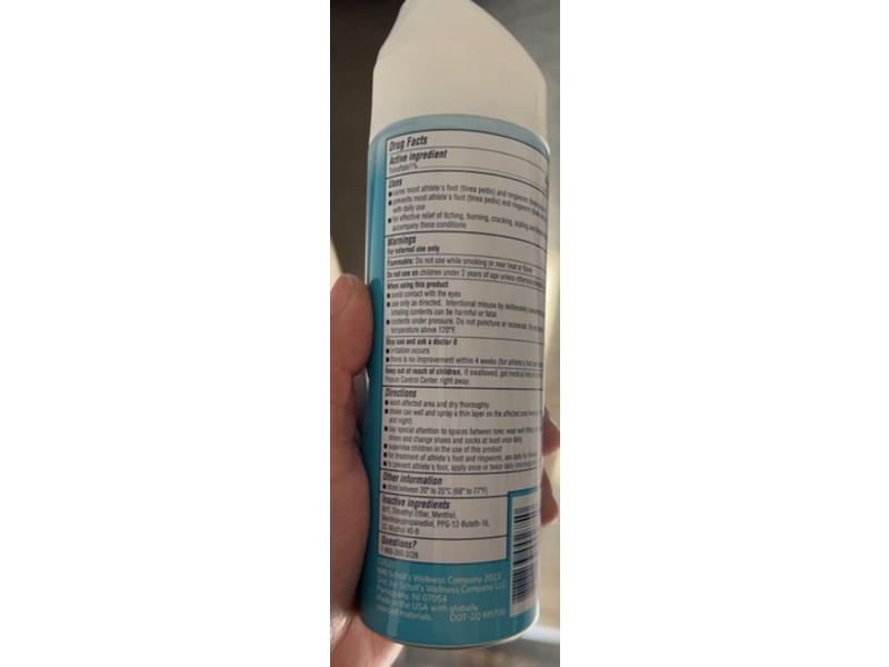 Dr. Scholl's Instant Cool Athlete's Foot Treatment Spray, Menthol, 5.3 oz/150 g