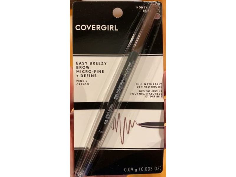 Covergirl Easy Breezy Brow Micro-Fine + Define Pencil, Honey Brown, 0.03 oz/0.09 g