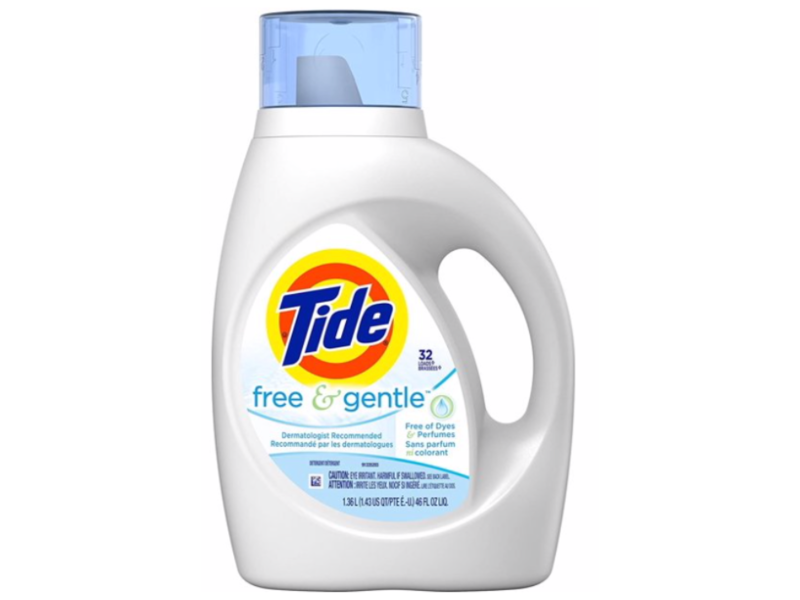 Tide Liquid Laundry Detergent, Free & Gentle, 32 Loads, 46 oz/1.36 L