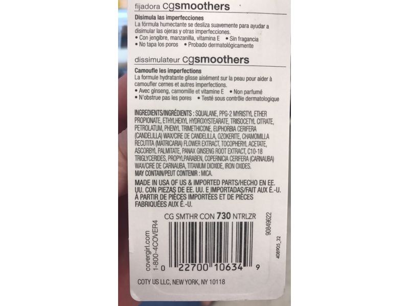 CoverGirl Smoothers Moisturizing Concealer Stick, 730 Neutralizer, 0.14 oz/4 g