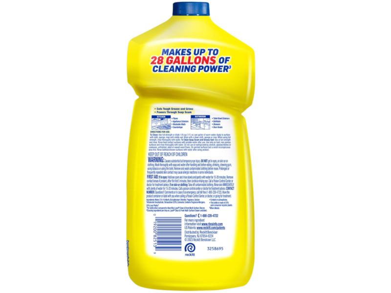 Lysol 3 In 1 Power Clean 2x Concentrated Multi-Surface Cleaner, Sparkling Lemon & Sunflower Essence , 28 fl oz/828 mL