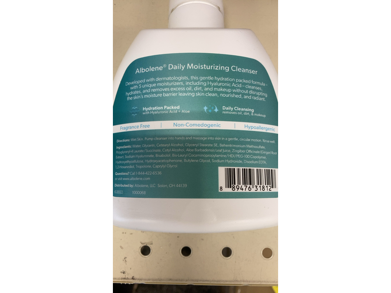 Albolene Hydrating Daily Cleanser, 10 fl oz/296 mL