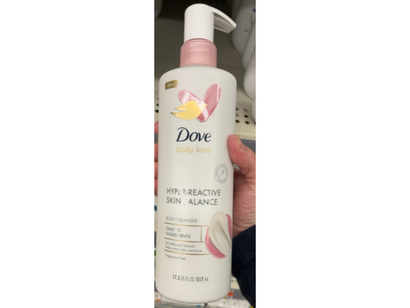 Dove Body Love Body Cleanser Hyper-Reactive Skin Balance, 17.5 fl oz/517 mL