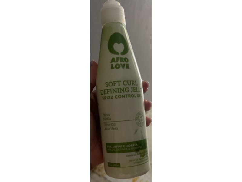 Afro Love Soft Curl Defining Jelly Frizz Control Gel, Olive Oil & Aloe Vera, 10 oz/290 mL