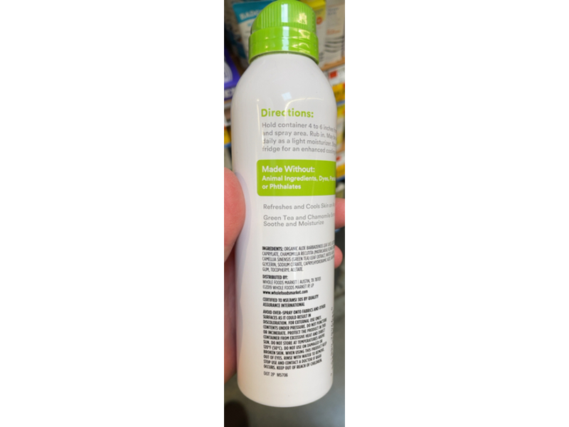 365 Whole Foods Market After Sun Aloe Vera Spray, 6 oz/170 g