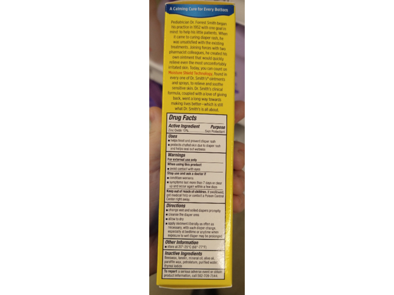 Dr. Smith's Quick Relief Diaper Ointment, 10% Zinc Oxide, 3 oz/85 g