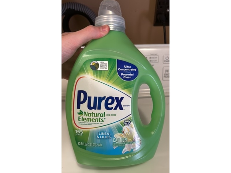 Purex Natural Elements Liquid Laundry Detergent, Linen & Lilies, 165 Loads, 82.5 fl oz/2.43 L
