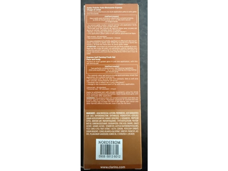 Clarins Self Tan Express Self-Tanning Fresh Gel, 4.5 oz/125 mL