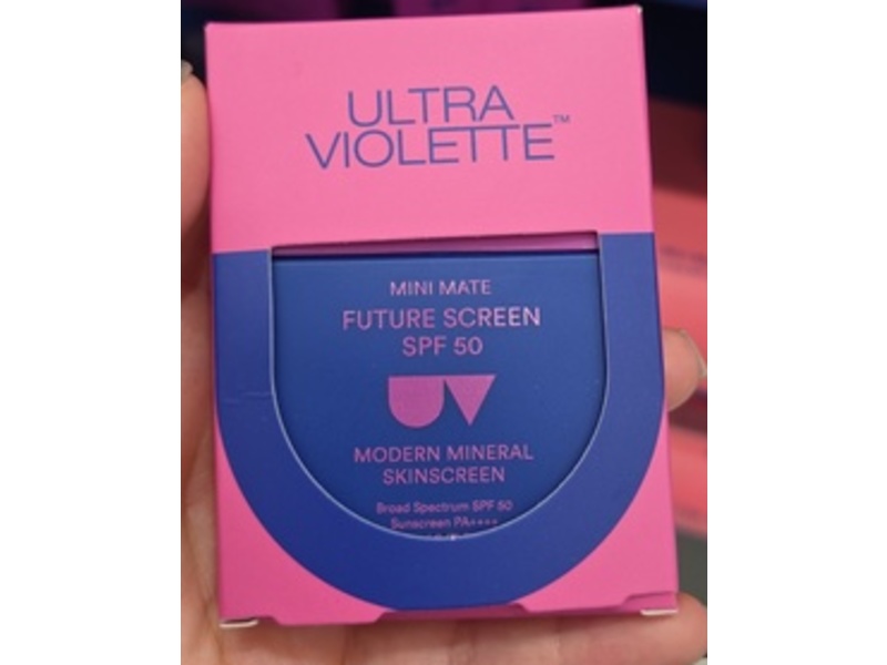 Ultra Violette Mini Mate Future Screen Facial Sunscreen, SPF 50 PA ++++, Modern Mineral, 0.68 fl oz/20 mL