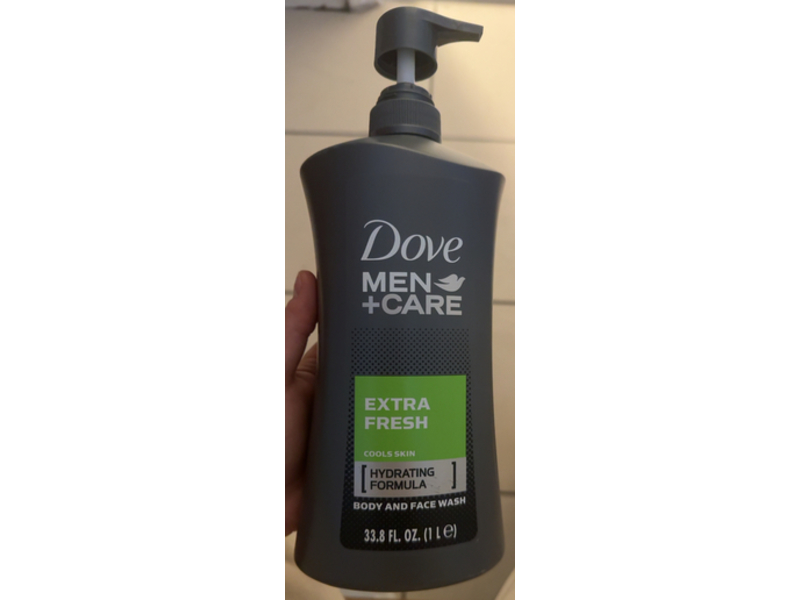 Dove Men+Care Body & Face Wash, Extra Fresh, 33.8 fl oz/1 L, Pack Of 2