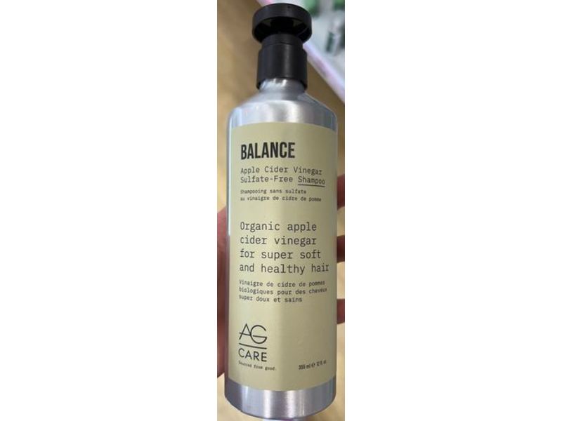 AG Hair Balance Sulfate-Free Shampoo, Apple Cider Vinegar, 12 fl oz/355 mL