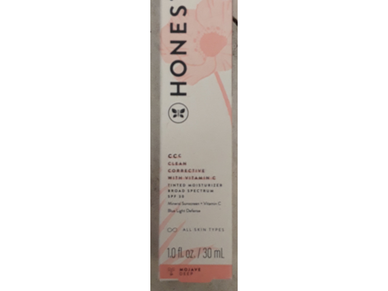 Honest Ccc Clean Corrective Tinted Moisturizer, SPF 30, Vitamin C, Mojave Deep, 1 fl oz/30 mL
