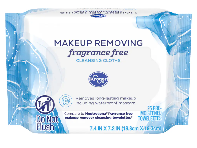 Kroger Makeup Removing Cleansing Cloths, 25 Count