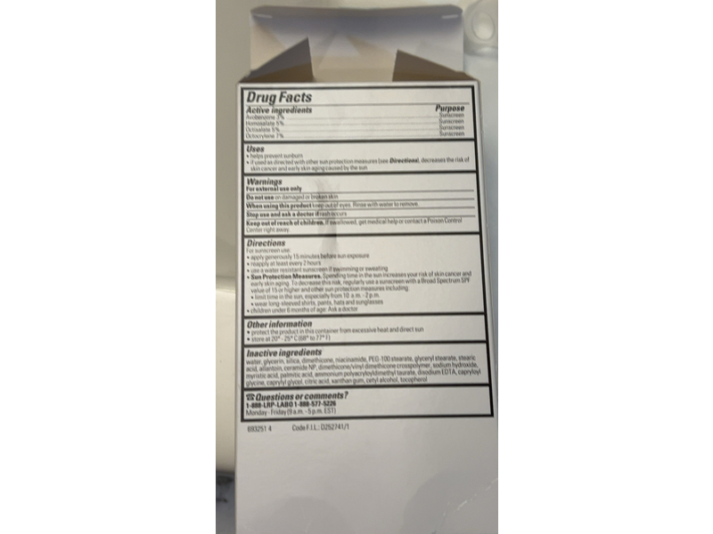 La Roche-Posay Toleriane Double Repair Face Moisturizer UV, SPF 30, 3.38 fl oz /100 mL