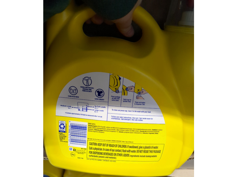 Tide 2-In-1 Powerful Detergent, Fresh Scent, Simply Clean & Fresh, 208 fl oz/6.15 L, 153 Loads