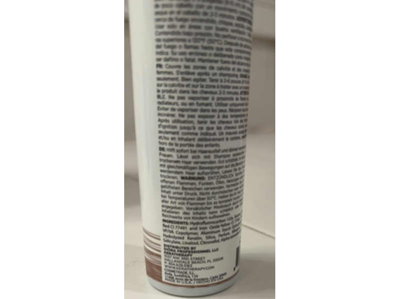 Keratherapy Fiber Hair Thickener Spray, Light Brown, 4 fl oz/140 mL