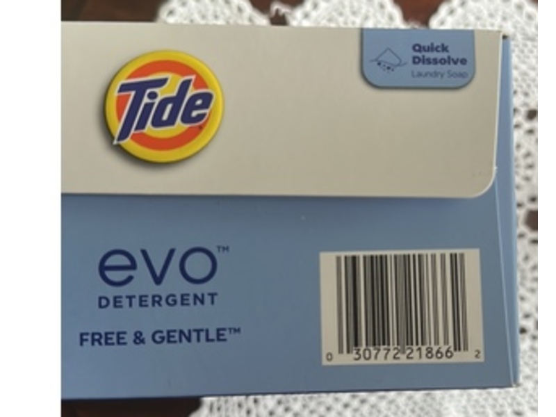 Tide Evo Detergent Laundry Tiles, Free & Gentle, 22 Loads, 22 Count