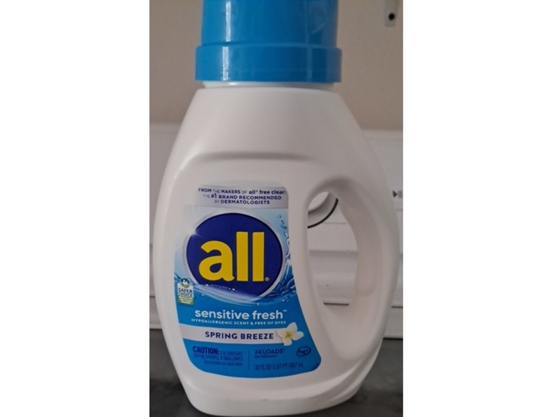 All Sensitive Fresh Detergent, Spring Breeze, 24 Loads, 30 fl oz/887 mL