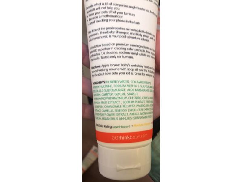 Thinkbaby Chlorine Remover Shampoo & Body Wash, 8 oz/237 mL