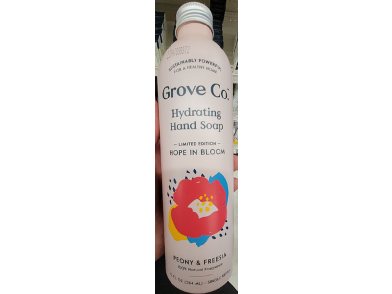 Grove Co. Hydrating Hand Soap, Limited Edition Hope In Bloom, Peony & Freesia, 13 fl oz/364 mL