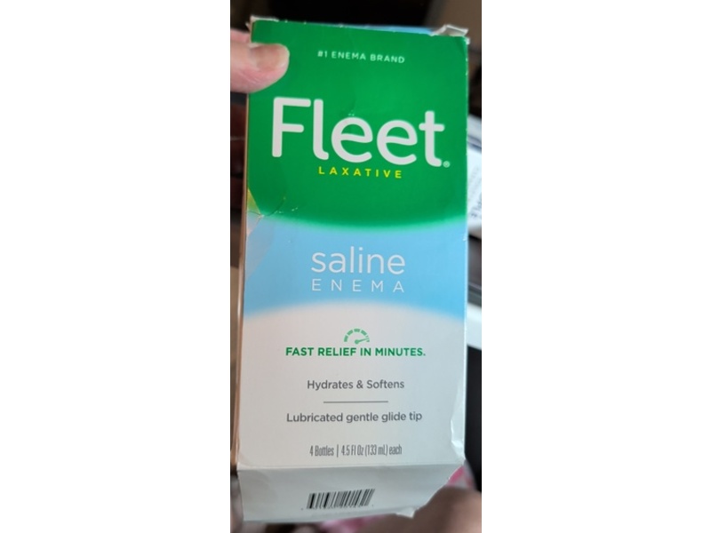 Fleet Laxative Saline Enema, 4.5 fl oz/133 mL, 4 Count