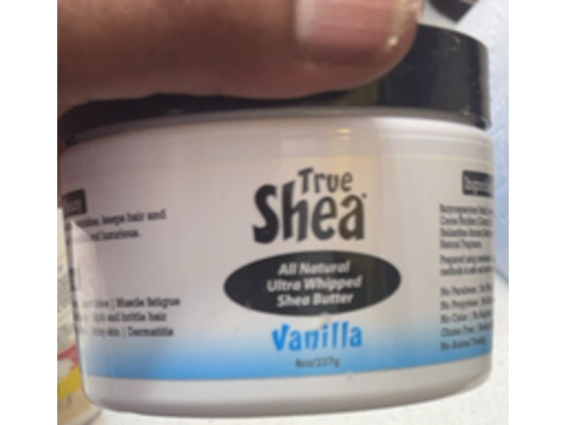 True Shea Natural Ultra Whipped Shea Butter, Vanilla, 8 oz/227 g