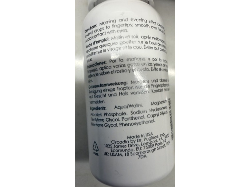 Circadia Reversal Antioxidant Facial Serum, vitamin C, 1 fl oz/28 mL