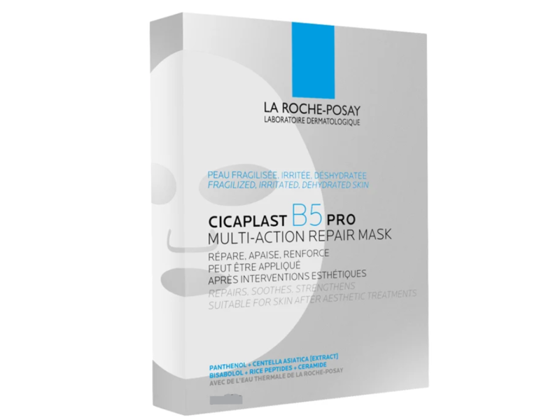 La Roche-Posay Cicaplast B5 Pro Multi-Action Repair Mask, Panthenol + Centella Asiatica Extract + Bisabolol + Rice Peptides + Ceramide, 25 g, Pack Of 10
