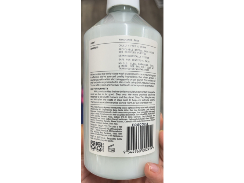 Thankyou Sensitive Hand Wash, 500 mL