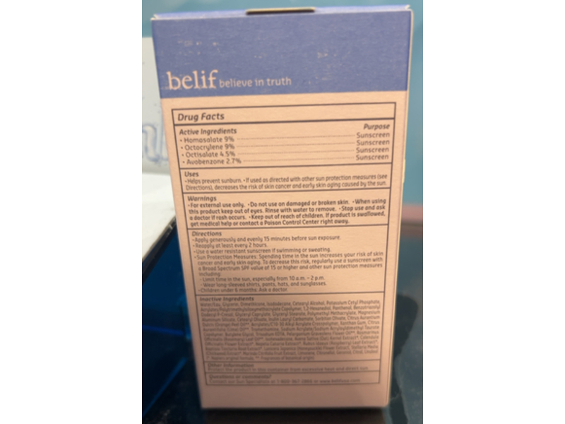 belif The True Cream 2-In-1 Aqua Bomb Sunscreen Moisturizer, SPF 50, 1.69 fl oz/50 mL