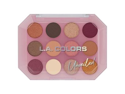 L.A. Colors 12 Color Eyeshadow Palette, Unveiled C69011, 12 g