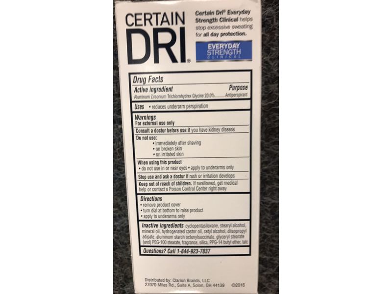 Certain Dri Everyday Strength Clinical Antiperspirant/Deodorant, Morning Fresh Solid, 2.6 oz