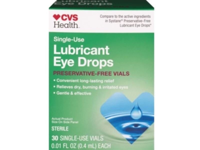 CVS Health Preservative Free Lubricant Eye Drops, 30 ct Ingredients and