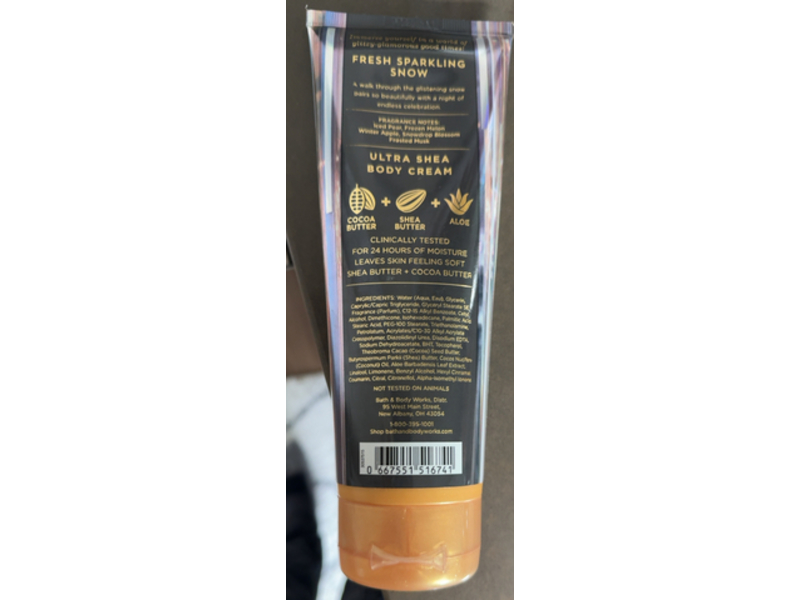 Bath & Body Works Ultra Shea Body Cream, Fresh Sparkling Snow, 8 oz/226 g