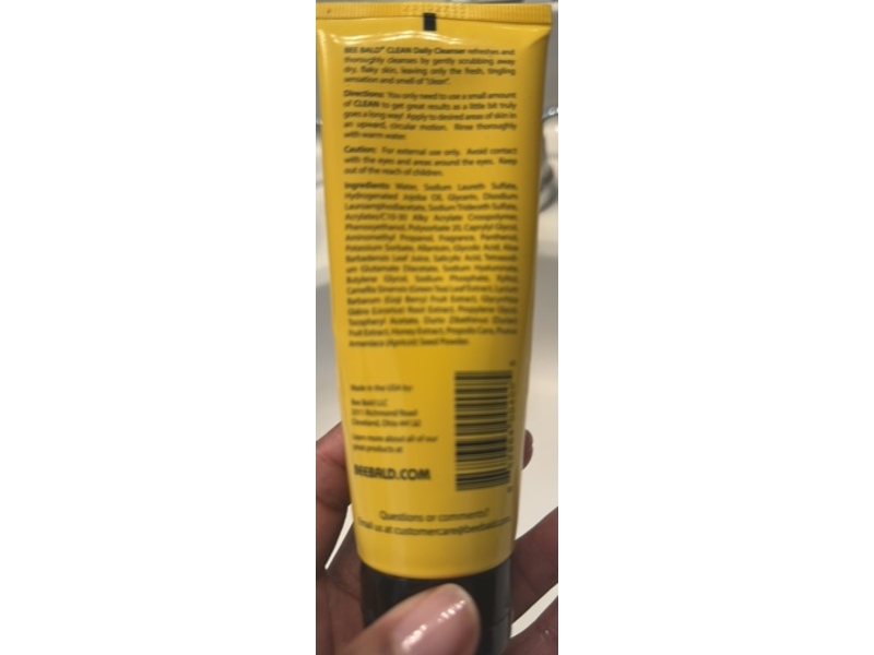 Bee Bald Clean Head & Face Daily Cleanser, 4 fl oz/118 mL