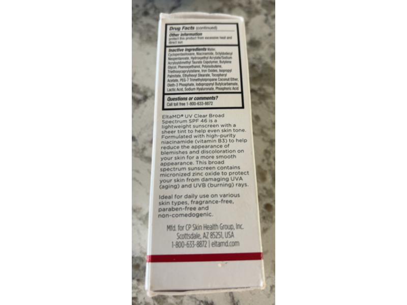 EltaMD Skincare UV Clear Tinted Face Sunscreen, SPF 46, 1.7 oz/48 g